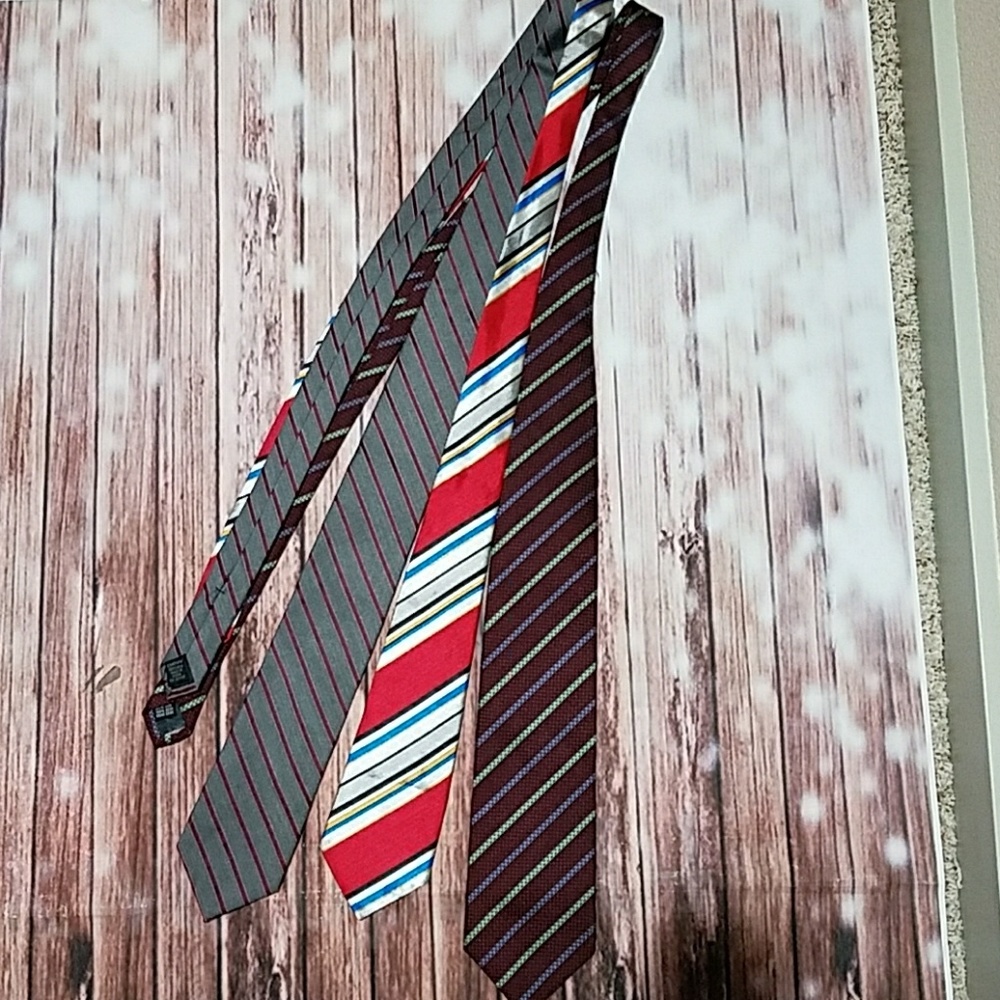 🔖DKNY & Vince Rosso +1 more Silk Tie Bundle - Picture 2 of 4